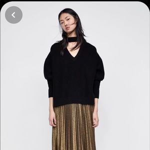 NEW! Zara knit oversized choker sweater size small